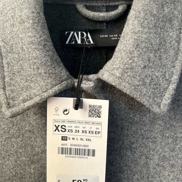 ZARA METAL BUTTON PLUSH
OVERSHIRT (XS) - Picture 3 of 5
